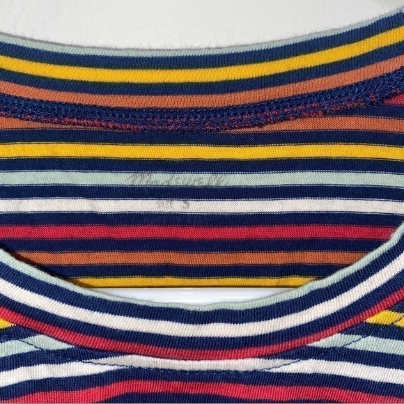 MADEWELL Women's Knot-Front Tee In Rainbow Stripe Size SMALL 🌟 - Picture 4 of 6
